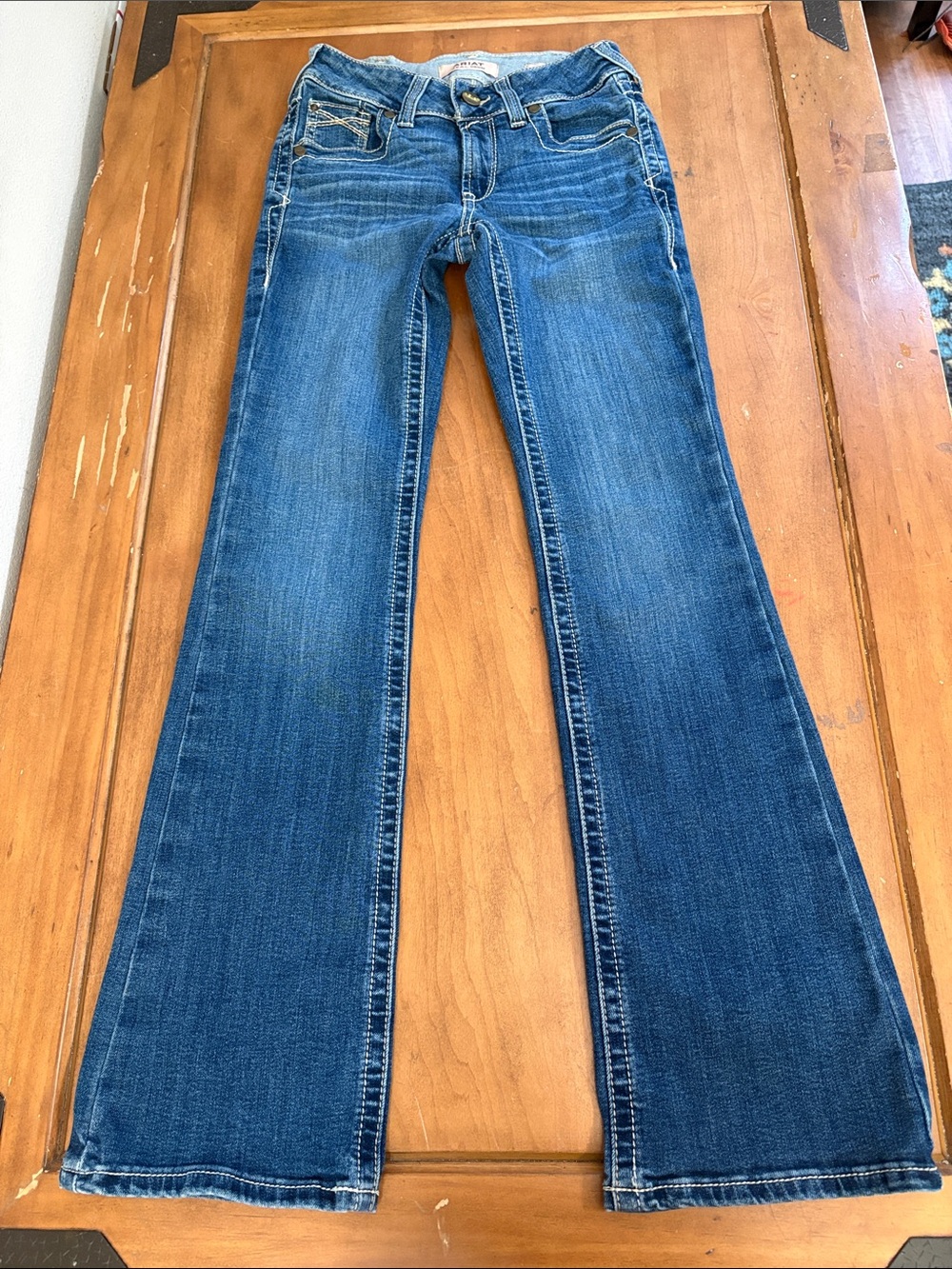 Ariat Women's Blue Boot Cut Jeans - Classic Mid Wash Size 25R